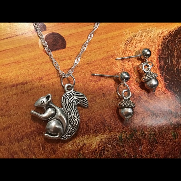 Acorn leaf silver handmade drop earrings stainless - Picture 11 of 11